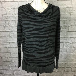 Dan Buchman Black & Grey Striped Top Size M